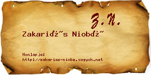Zakariás Niobé névjegykártya